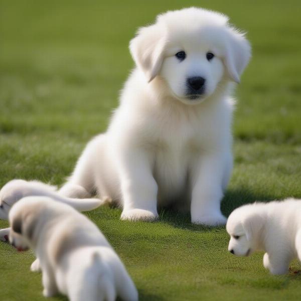 Great Pyrenees Puppy Socializing