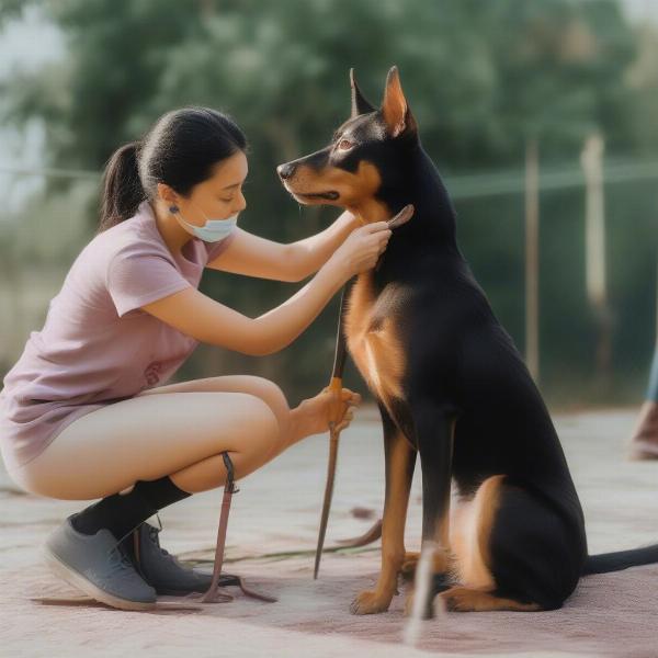 Grooming a Kelpie