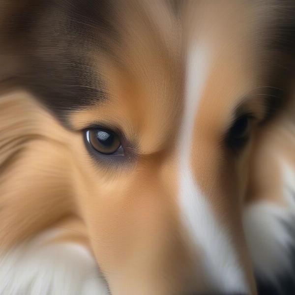 Sheltie dog with a thick double coat