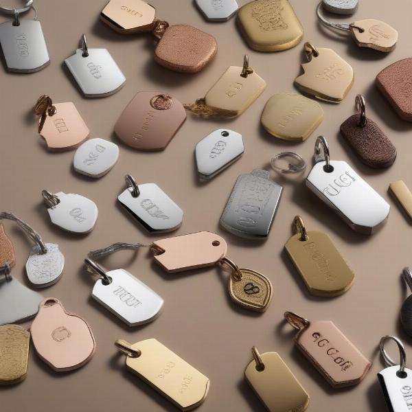 Gucci dog tags in different metals and styles