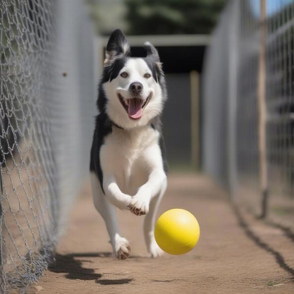 Happy Dog at a Boarding Facility