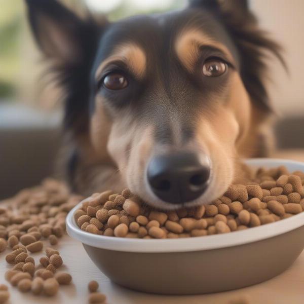 Happy Dog Eating Fromm Food