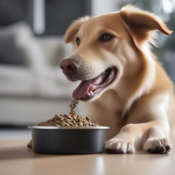 Happy Dog Eating Zero Dog Food