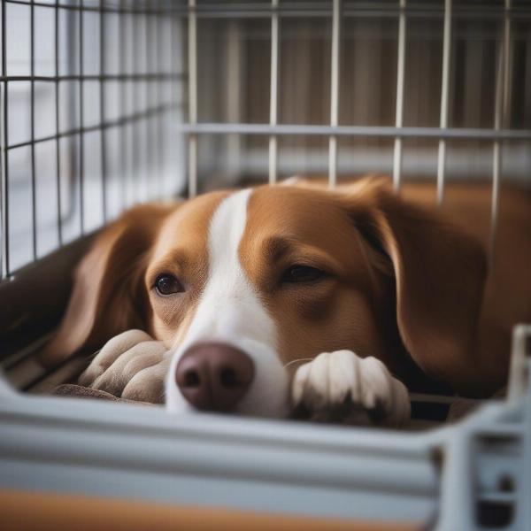 Happy Dog in Kennel Bloomington