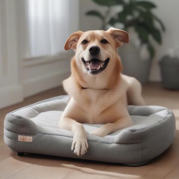 Happy Dog on Elevated Bed