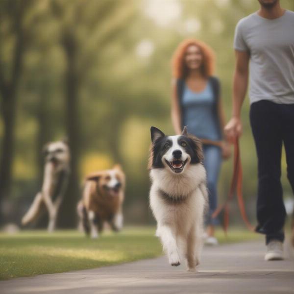 Happy Dog and Owner in Park