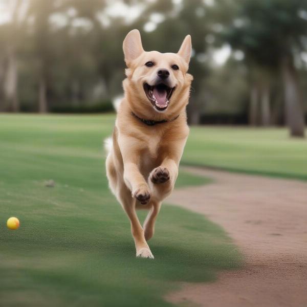 Happy Dog Playing in Australia