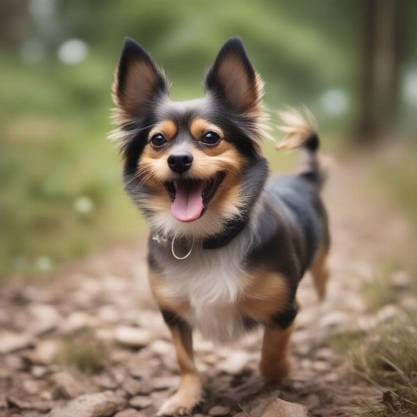 Happy Small Dog Playing Outdoors