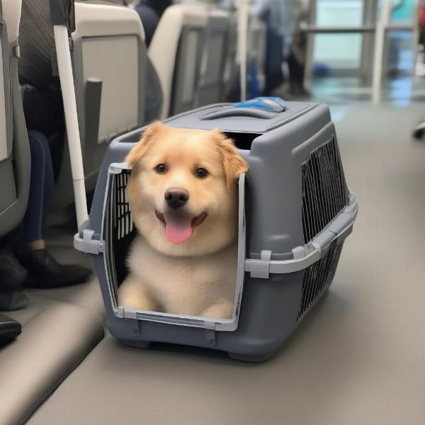 Hard-sided dog carrier suitable for air travel