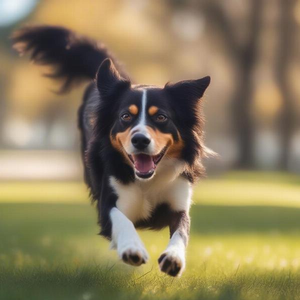 Healthy dog playing, immune system boost