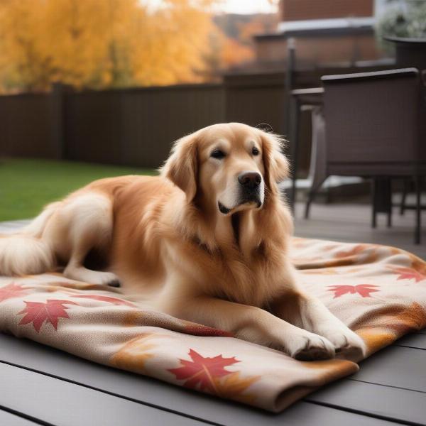 Heated dog blanket for outdoor use