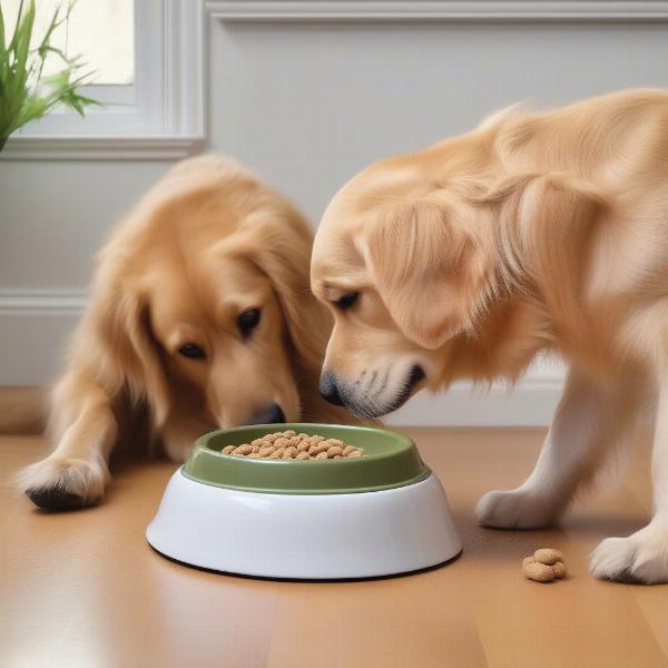 Heavy dog bowl preventing spills