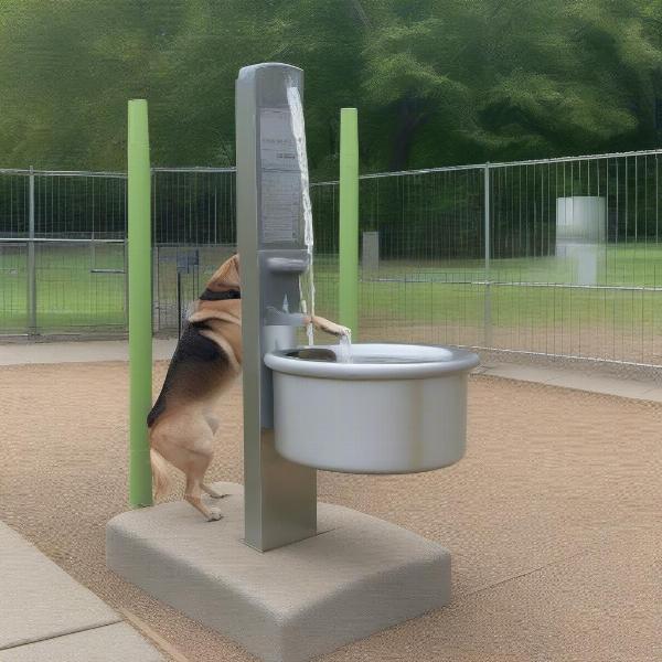 Water fountain at Heurich Dog Park