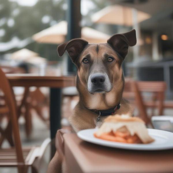 Dog at a Dog-Friendly Restaurant on Hilton Head