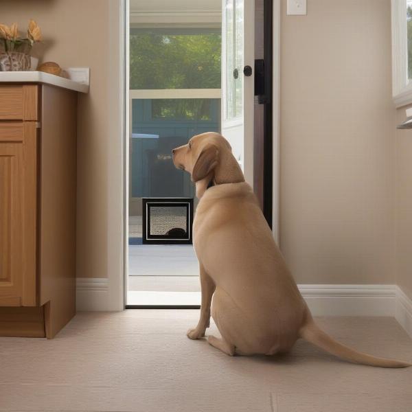 Hinged screen door with a dog door