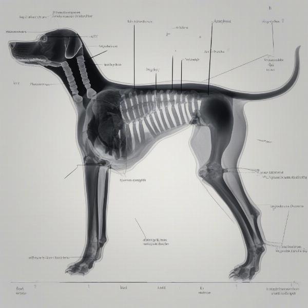 Example of a Hip Dysplasia X-Ray in a Dog