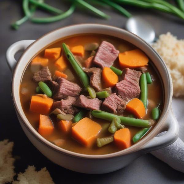 Homemade Dog-Friendly Stew in a Bowl