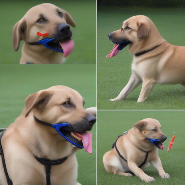 Training a dog to get used to a metal muzzle