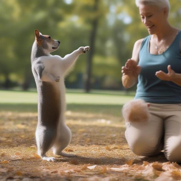 Dog training with squirrel distractions