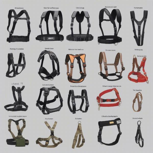 Different types of hunter dog harnesses