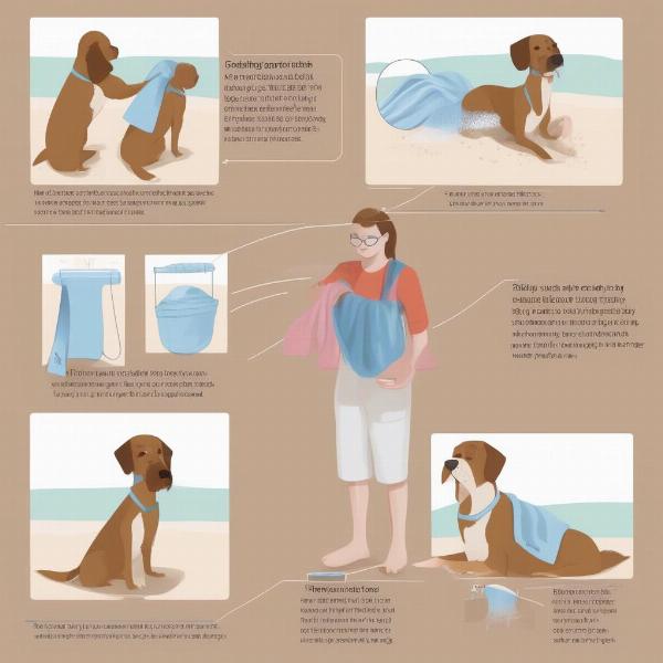 Instructions on using a cooling towel for dogs