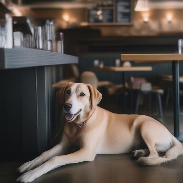 Dog Inside a Boise Restaurant