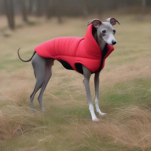 Italian Greyhound in a winter coat