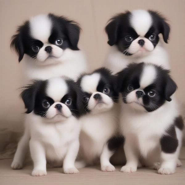 Japanese Chin Puppies Playing