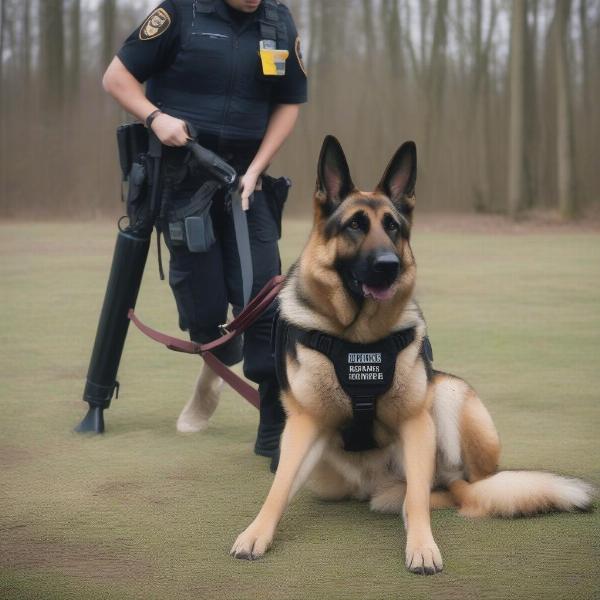 K9 Dog Training with Police Officer