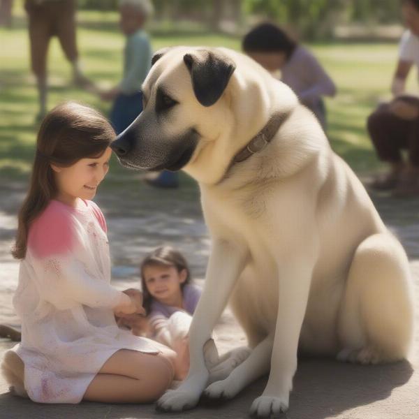 Kangal Dog Meeting a Family