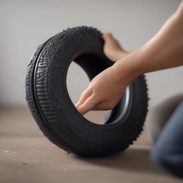 Checking the safety of a dog tire toy