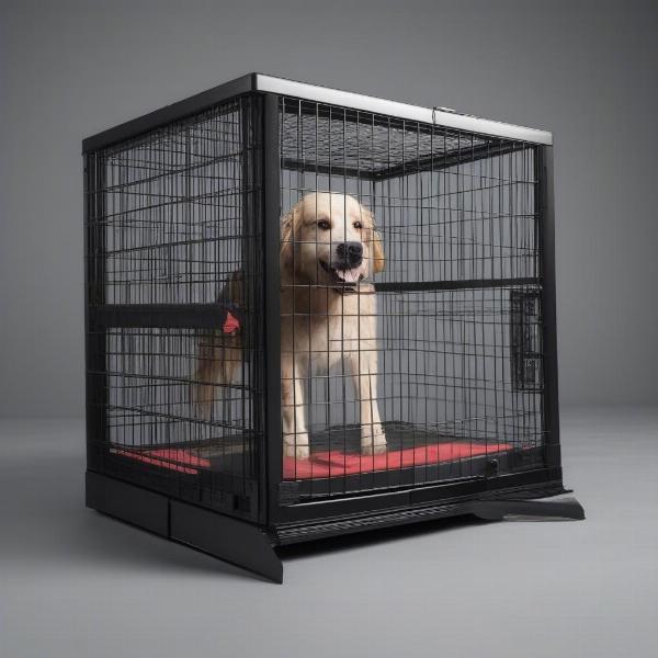 Crash testing a car crate for dogs