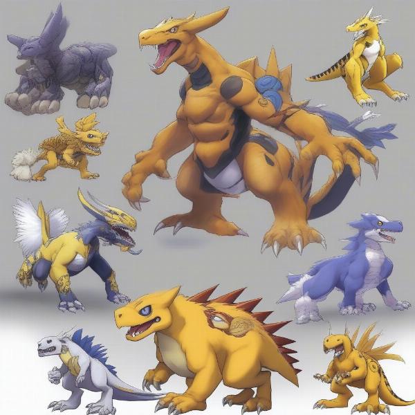 Koromon, Agumon, and Greymon Digivolution Line