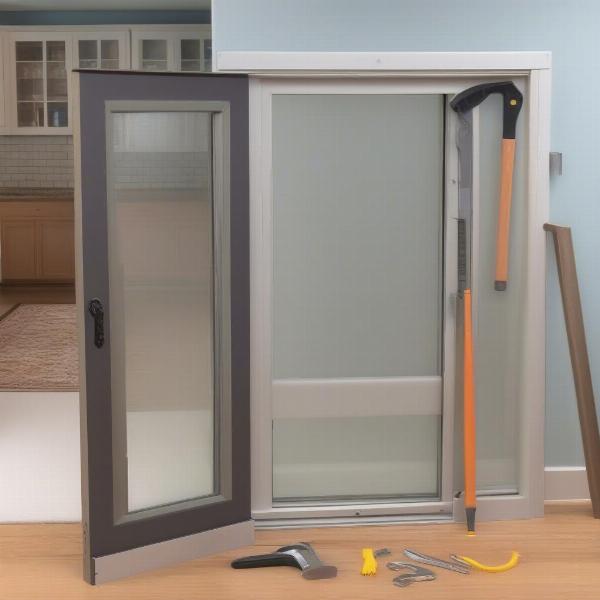 Installing a dog door into a sliding glass door