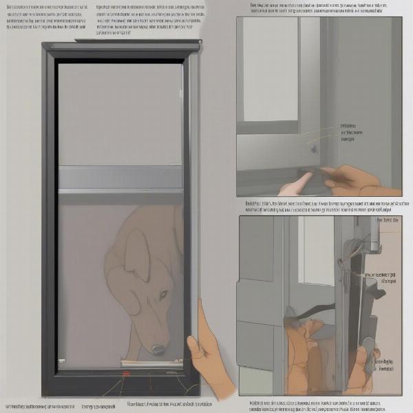 Installation and maintenance of a dog door in a security screen