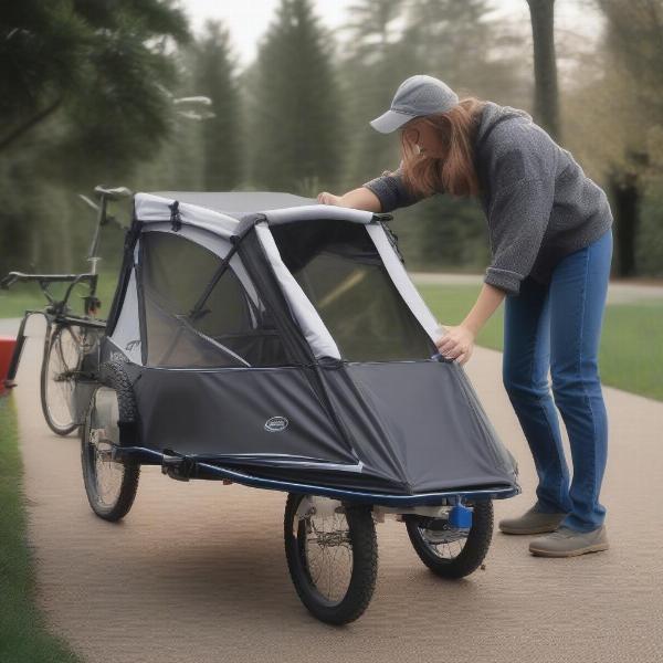 Assembling and using a dog trailer