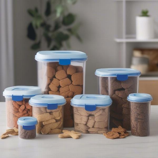 Various large dog treat containers for different needs