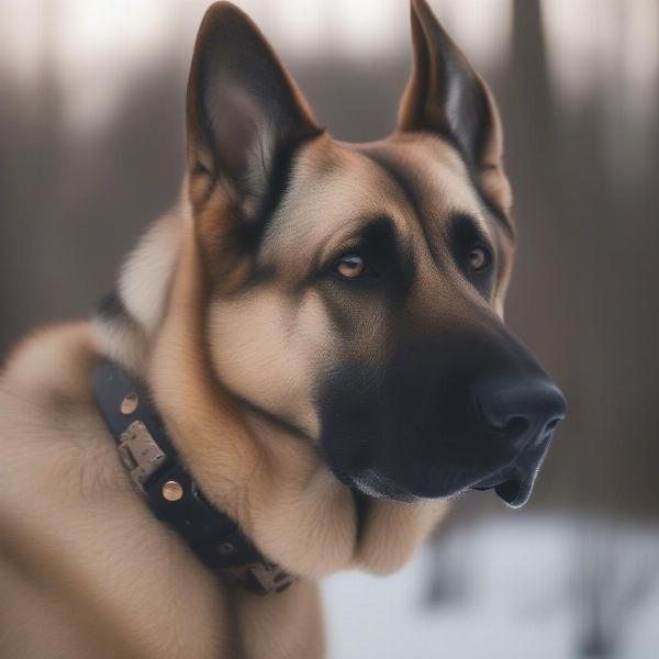 Large Dog with Invisible Fence Collar