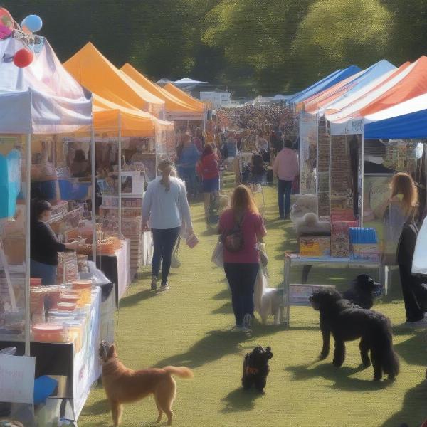 Dog festival with vendor booths