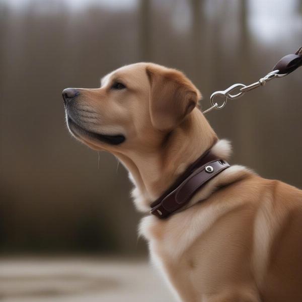 Strong Leather Leash for a Large Dog Breed