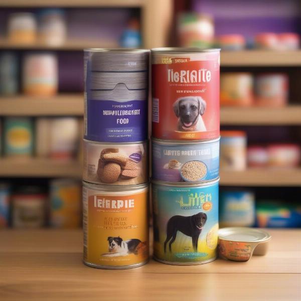 Cans of limited ingredient wet dog food