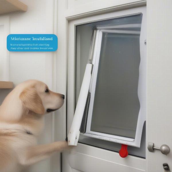 Maintaining a dog door installed in a glass panel