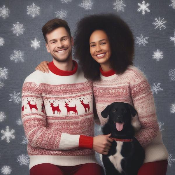 Matching Christmas Jumpers for Dog and Owner