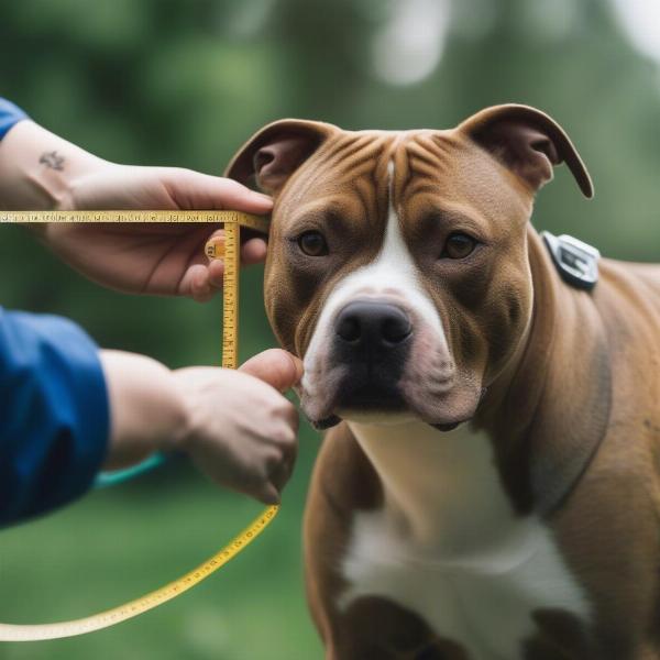 Measuring a Pitbull for a Sweater