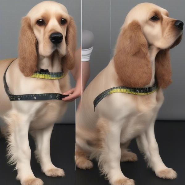 Measuring a Cocker Spaniel for a harness