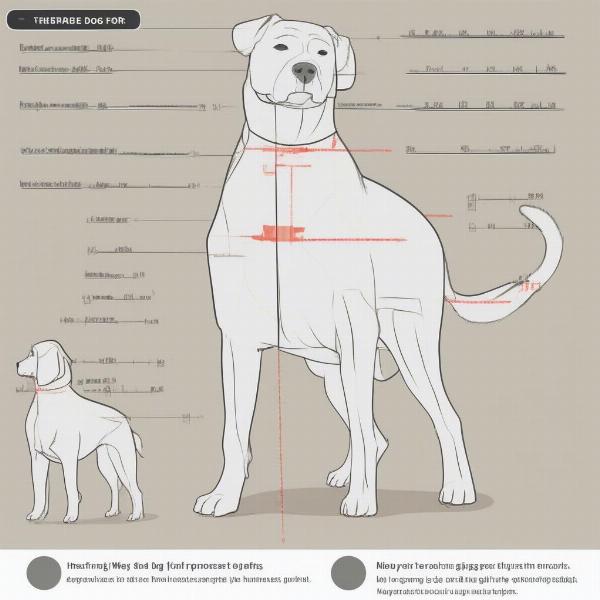 Measuring a dog for a coat, showing back length, chest girth and neck.