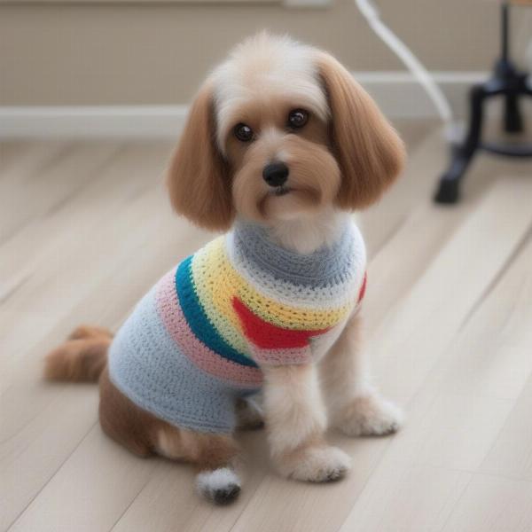 Measuring a Dog for a Crochet Sweater