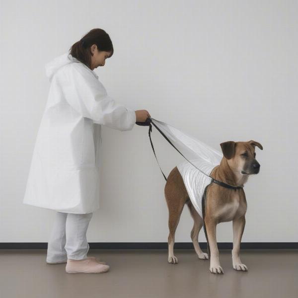 Measuring a Dog for a Raincoat