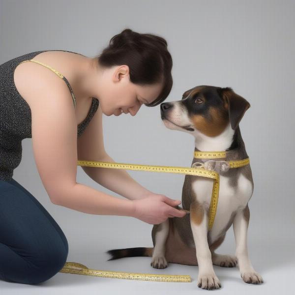 Measuring a Dog for Knitting