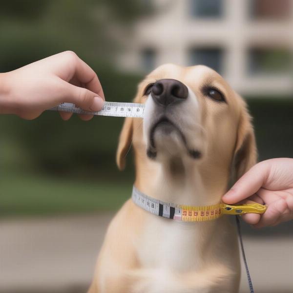 Measuring a Dog's Neck for a Collar